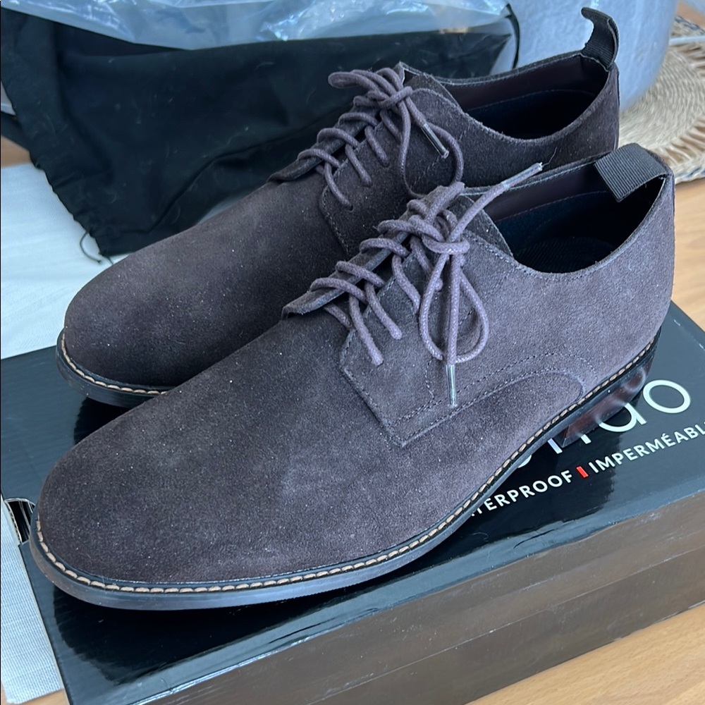 NEW WATERPROOF Blondo Kenny Brown Suede Men's Oxfords 10.5